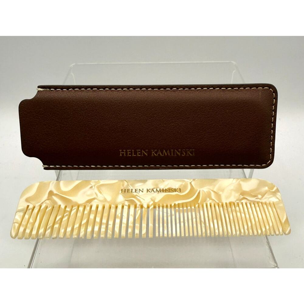Helen Kaminskoi Ivory Tortoiseshell Marbled Travel Comb W/Case NWT